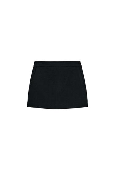 FALDA PANTALÓN CREMALLERA LATERAL - Negro de Zara