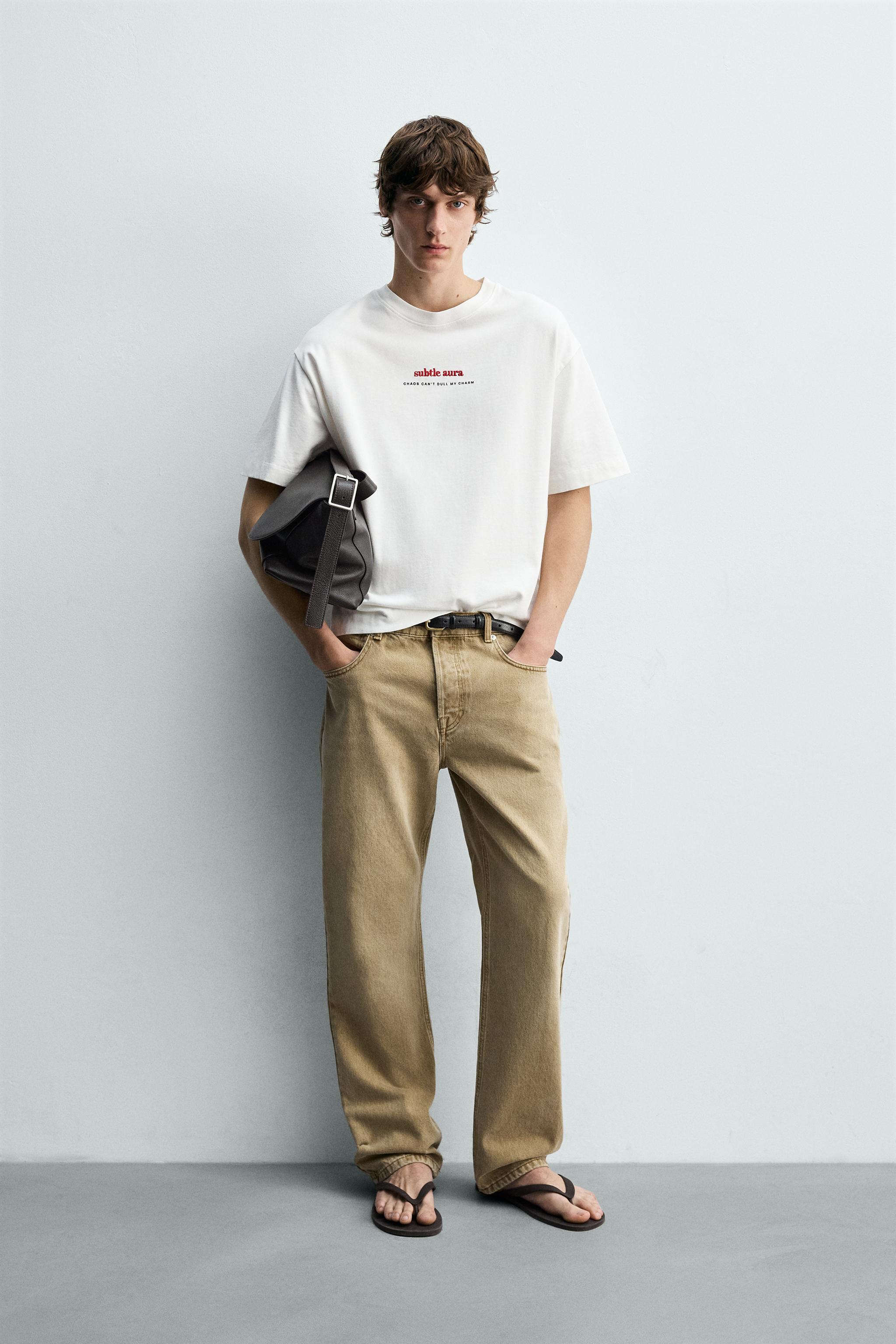 EMBROIDERED & PRINTED TEXT T-SHIRT