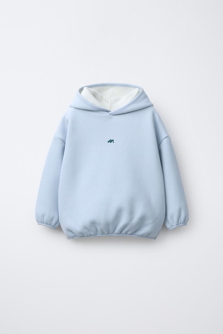 Sweat A Capuche Bleu Zara SWEAT À CAPUCHE EN POLAIRE AVEC LOGO