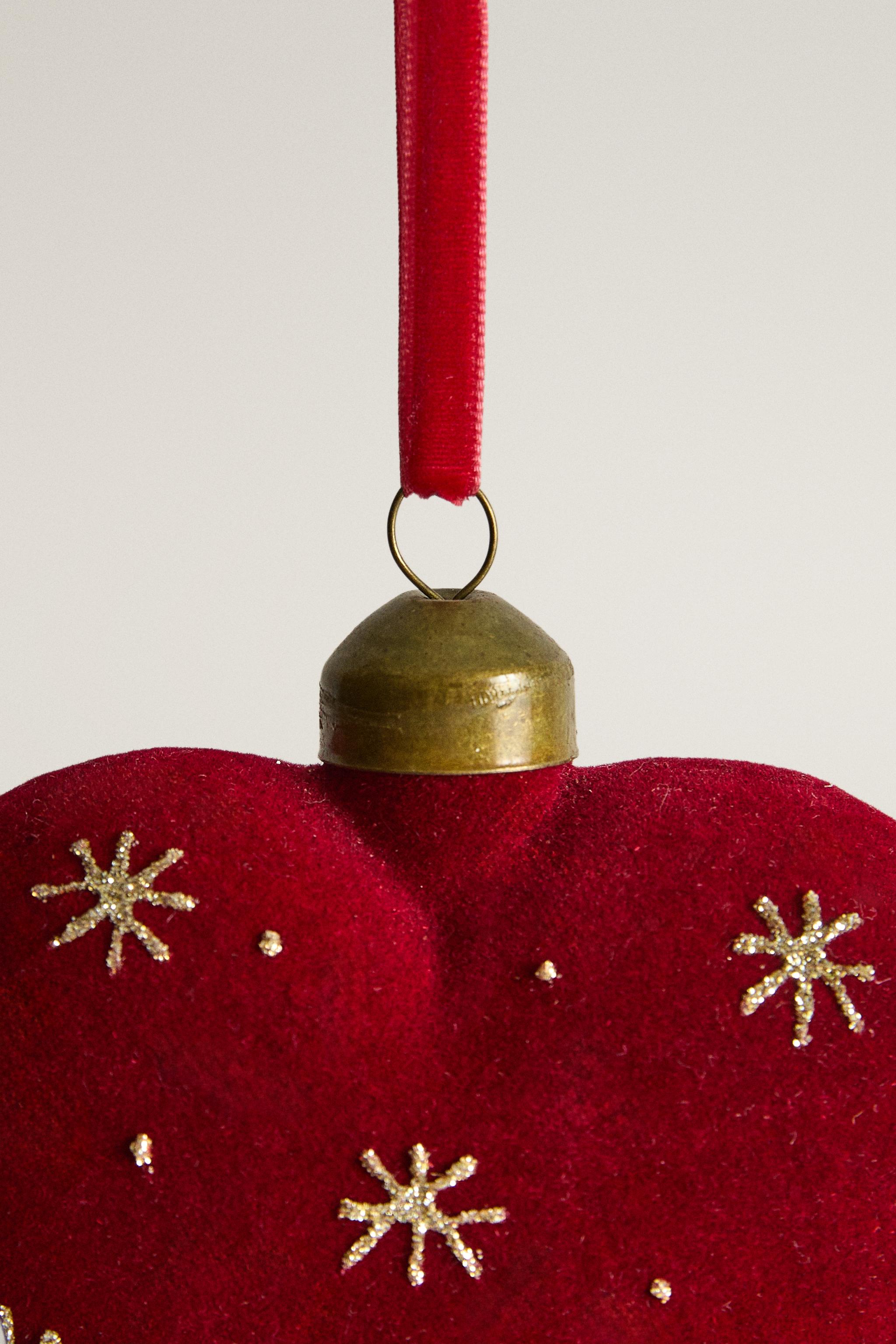 VELVET HEART CHRISTMAS TREE DECORATION