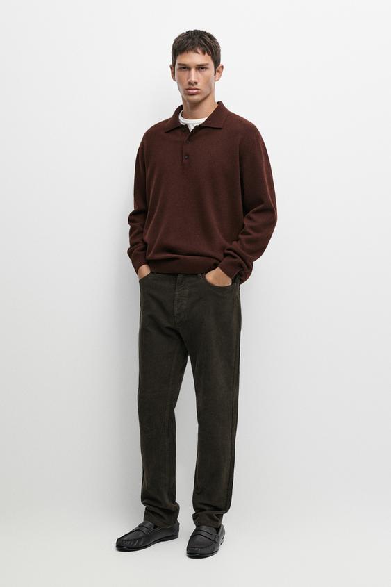 Zara Wool blend polo sweater - Brandy - Image 0