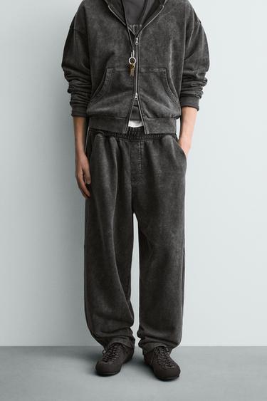 BALLOON-FIT-JOGGER MIT WASCHUNG - Anthrazit dunkel von Zara