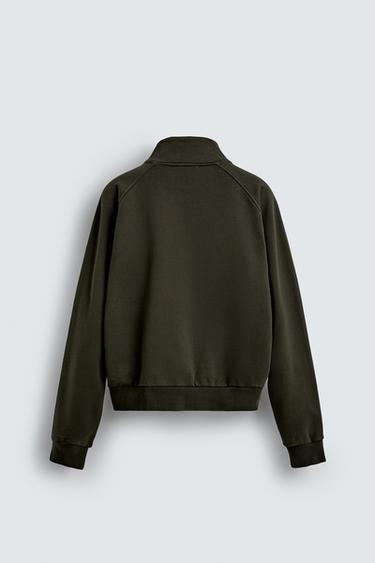 SWEAT RELAXED FIT EFFET DÉLAVÉ - Kaki de Zara - Image 7