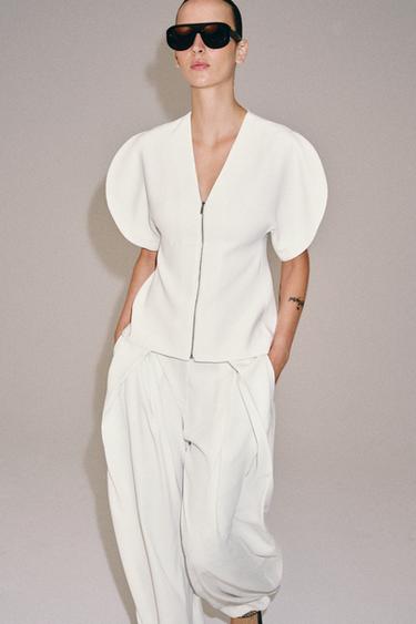 ZW COLLECTION TOP - Ecru by Zara