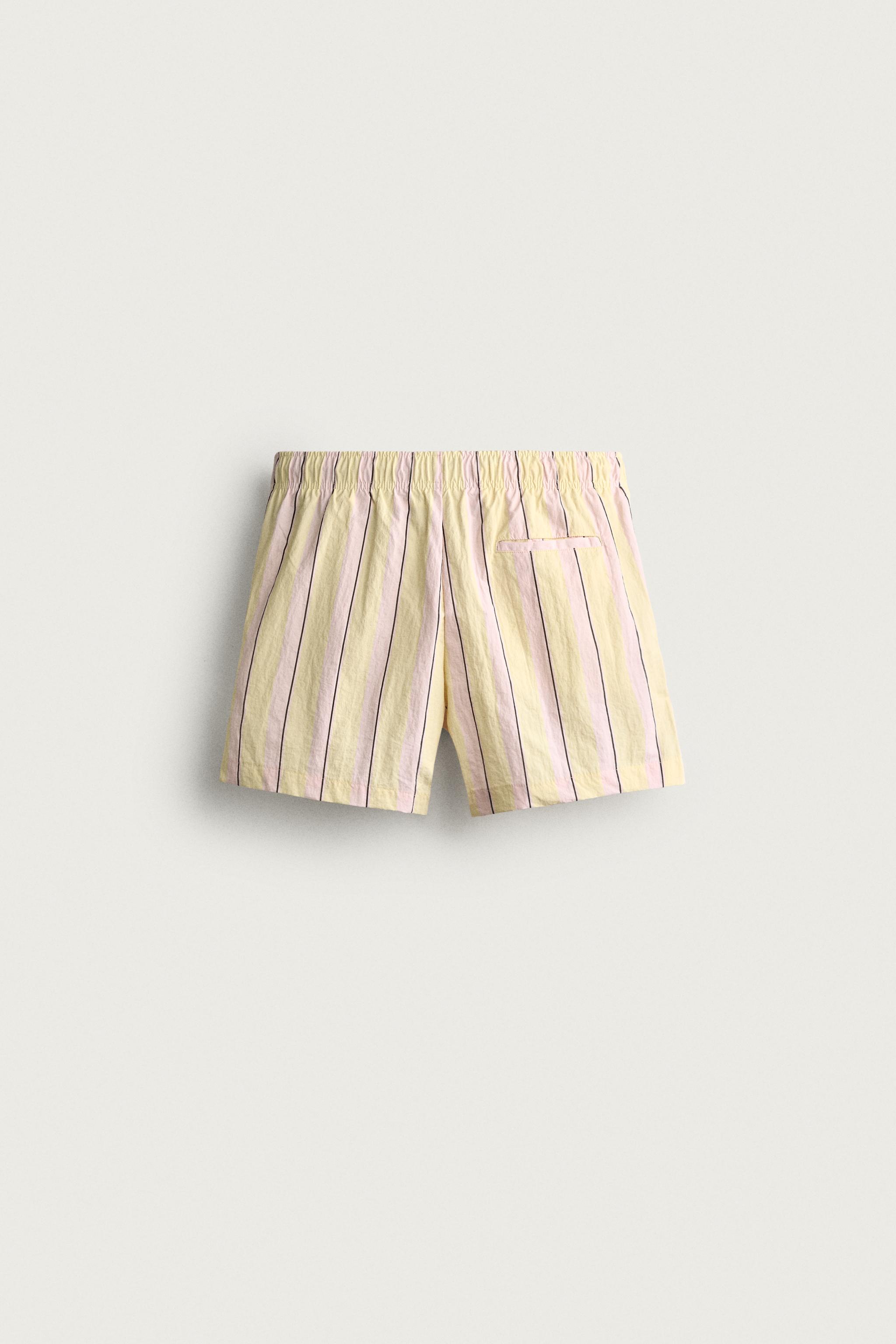 MAILLOT DE BAIN MI-LONG À RAYURES