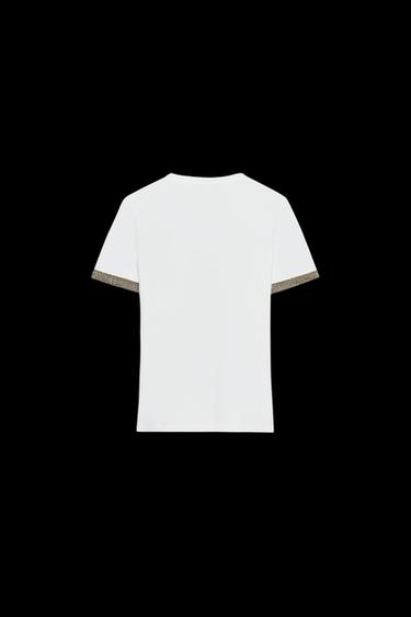 CAMISETA HILO METALIZADO - Blanco de Zara