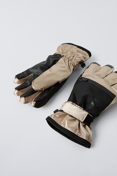 GANTS ANTIDÉRAPANTS SKI COLLECTION - Doré de Zara - Image 1