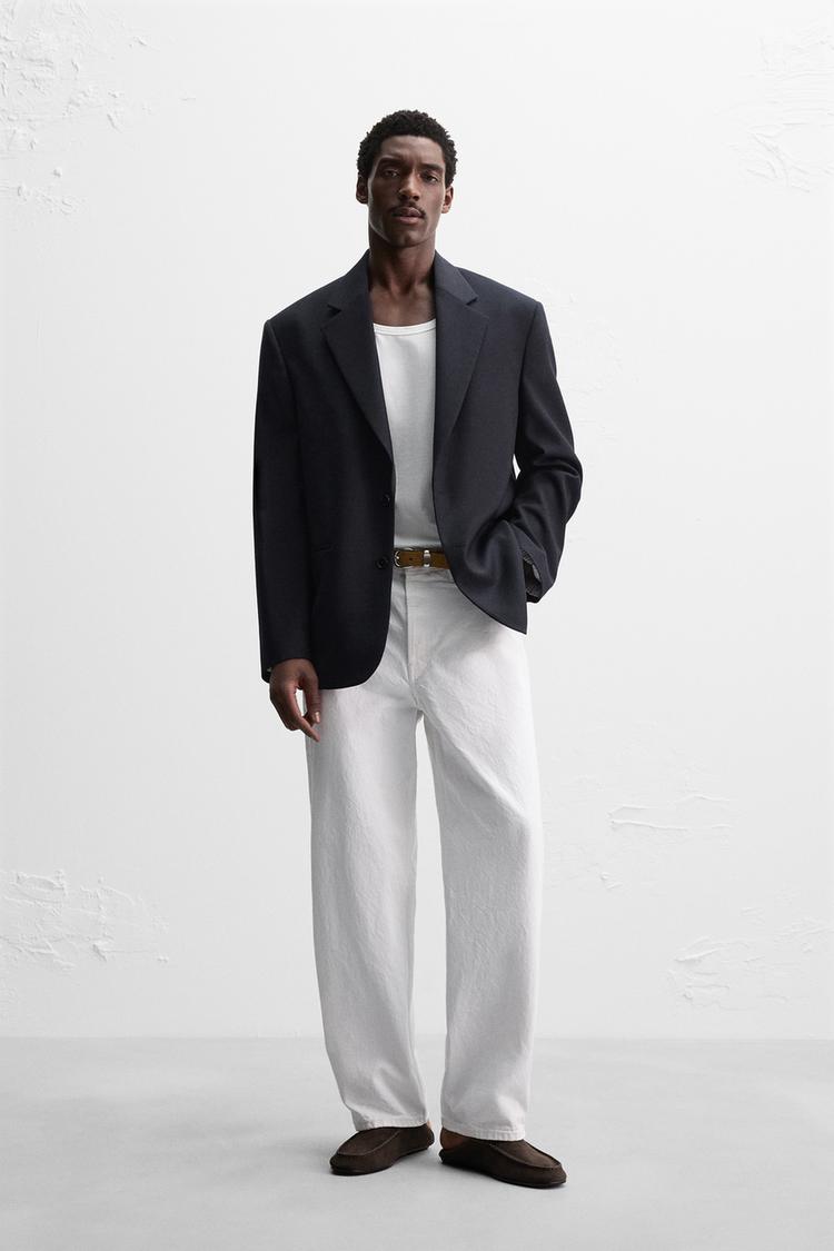 Edición Limitada Zara Blazer Blanca Mujer BLAZER RELAXED FIT