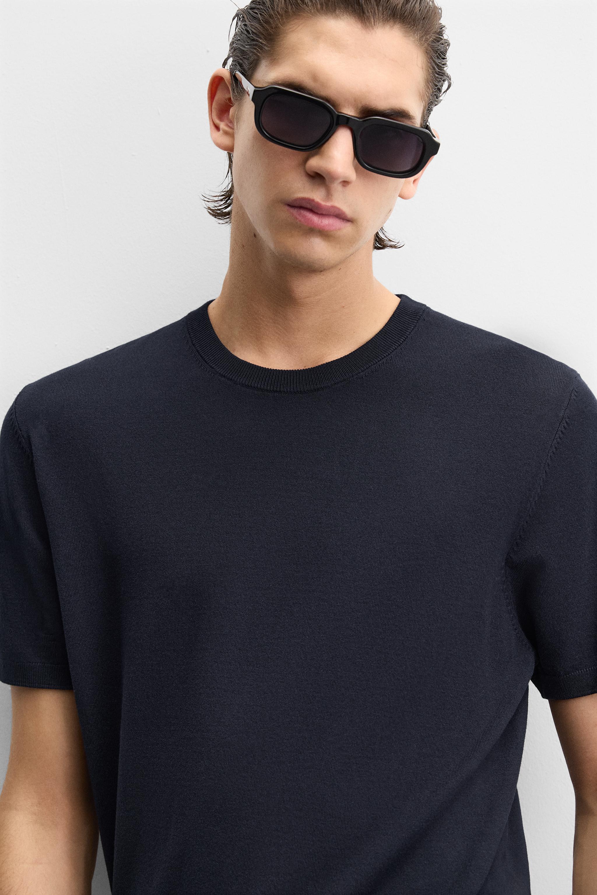 FLOWY KNIT T-SHIRT - Striped | ZARA United States FLOWY KNIT T-SHIRT - Striped | ZARA United States