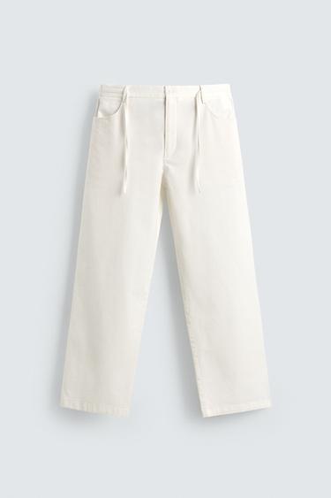 PANTALÓN FLUÍDO RELAXED FIT - Branco de Zara