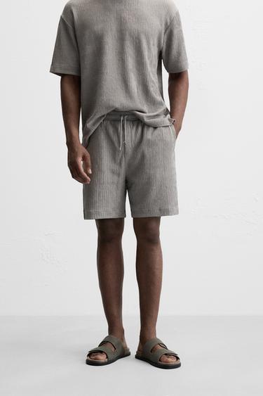 Zaras JACQUARDSHORTS MED LÖS PASSFORM - Grå