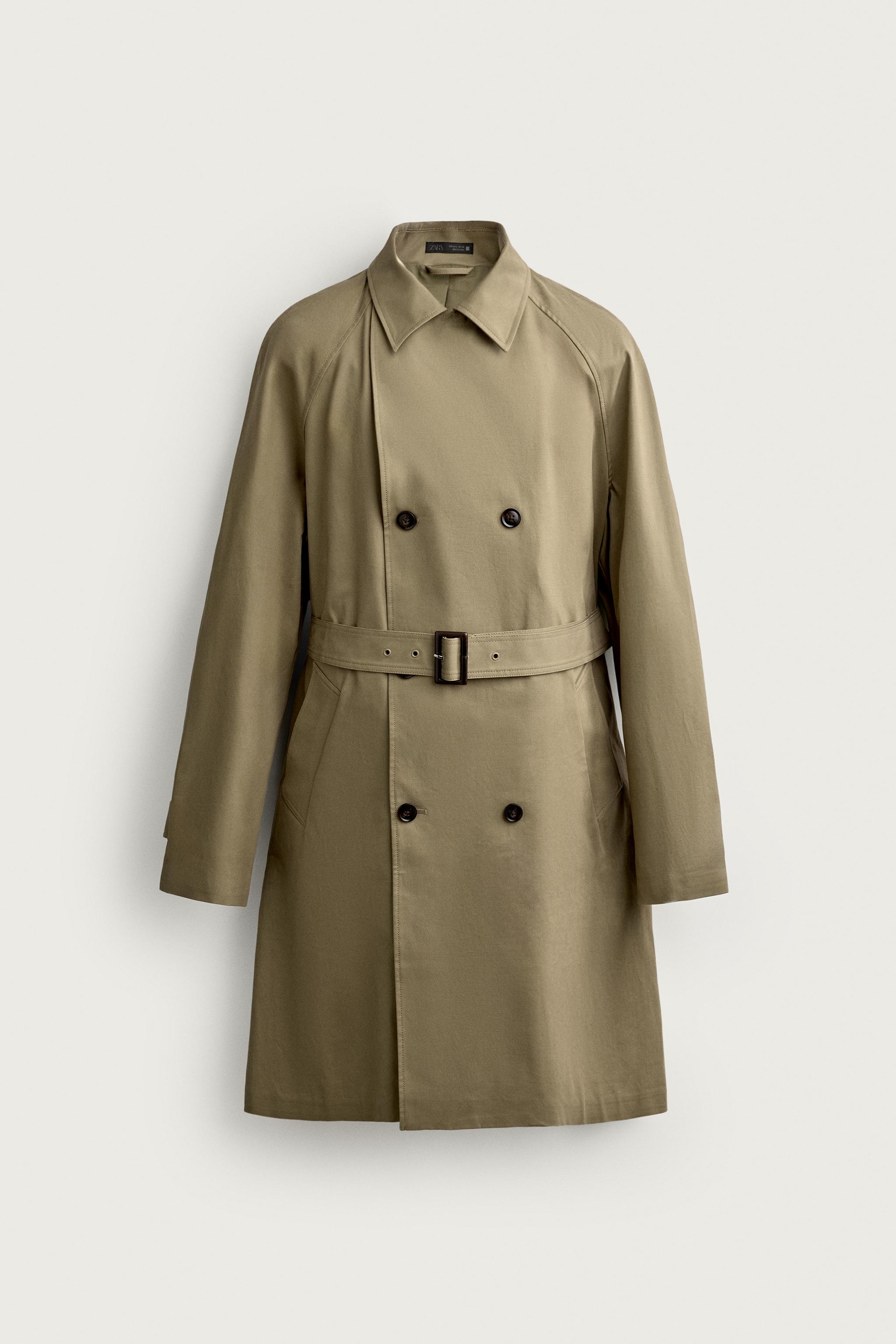 WATER-REPELLENT REGULAR FIT TRENCH COAT — taupe brown