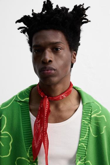 Zara COTTON-SILK BANDANA © OTIS KWAME KYE QUAICOE - Red - Image 0