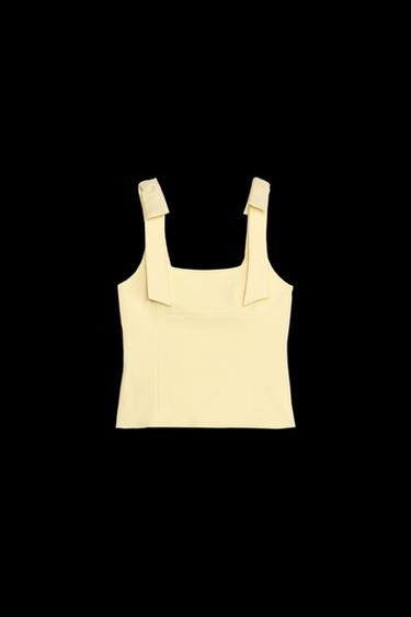 TOP ELÁSTICO LAZOS - Amarillo claro de Zara - Imagen 0