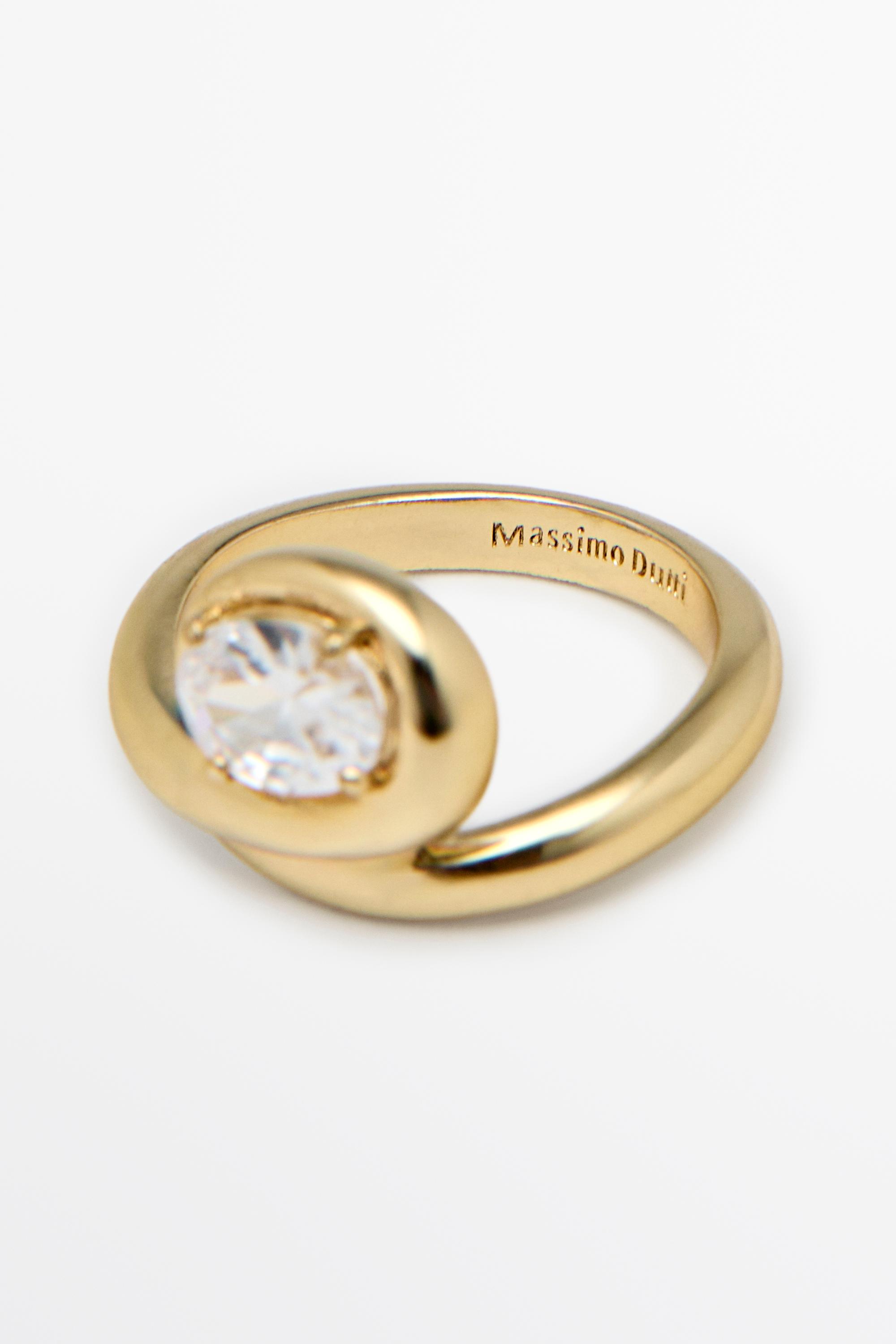 Shimmery crystal hoop ring