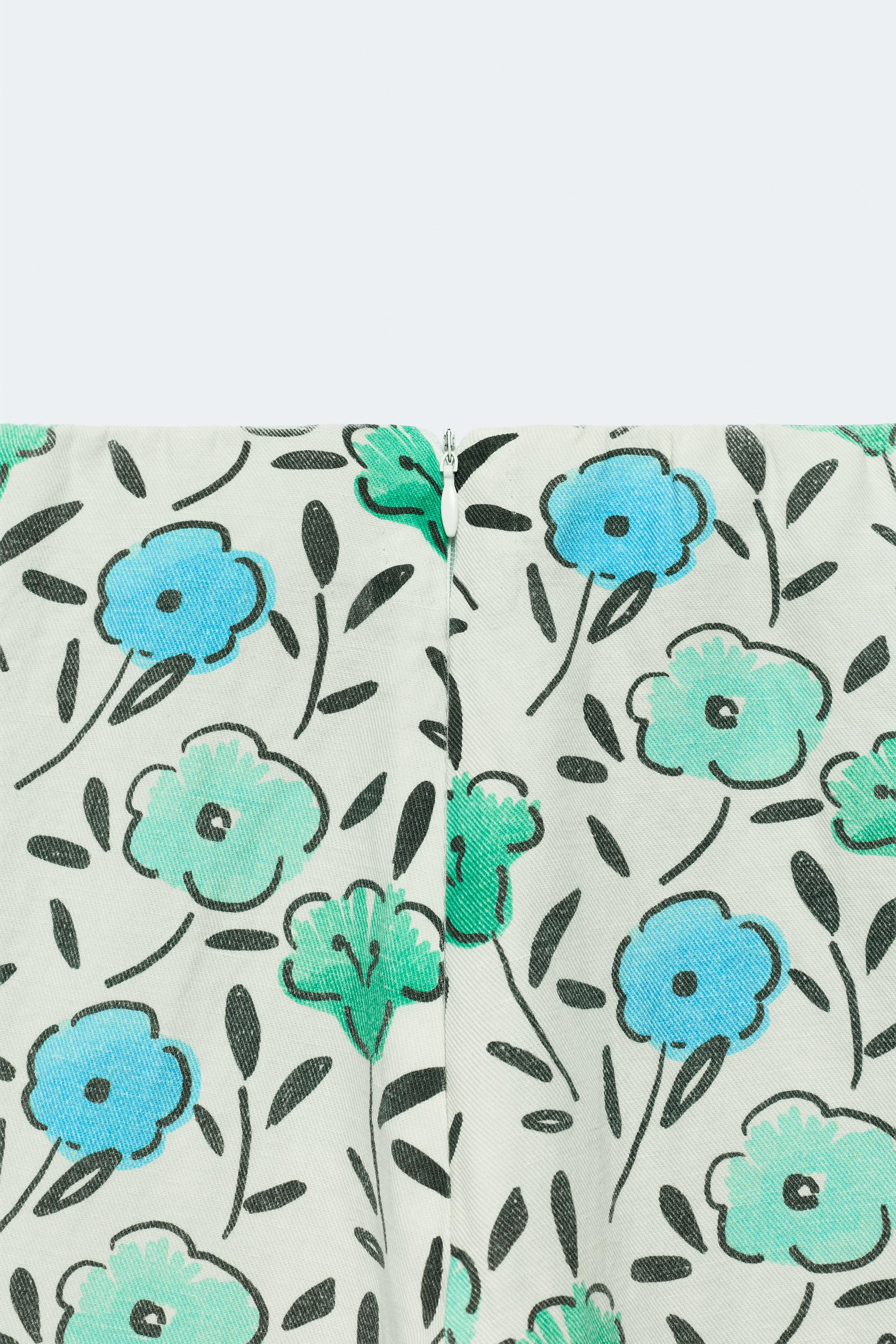 LIMITED EDITION FLORAL LINEN BLEND MIDI SKIRT