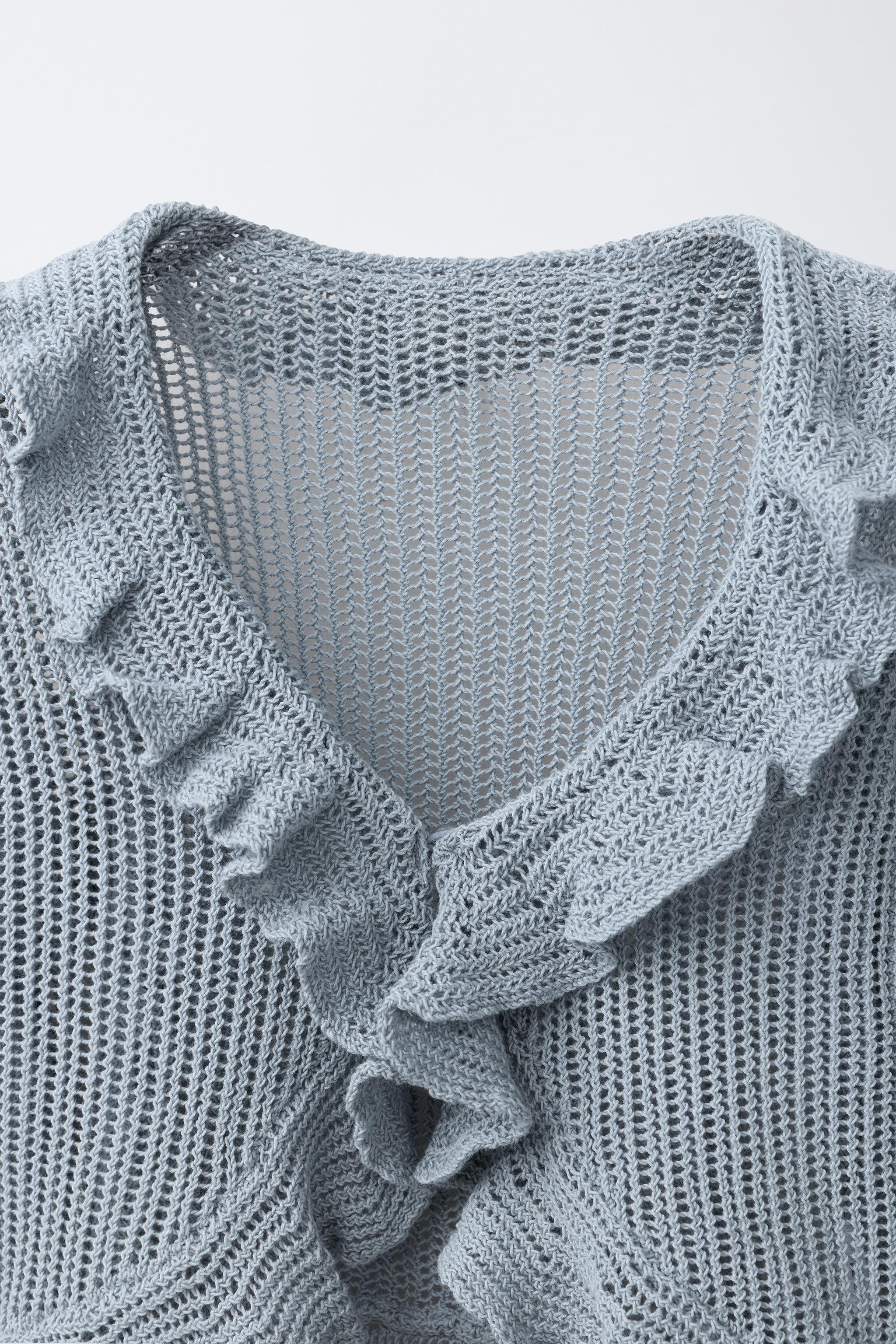 GILET EN MAILLE À VOLANT