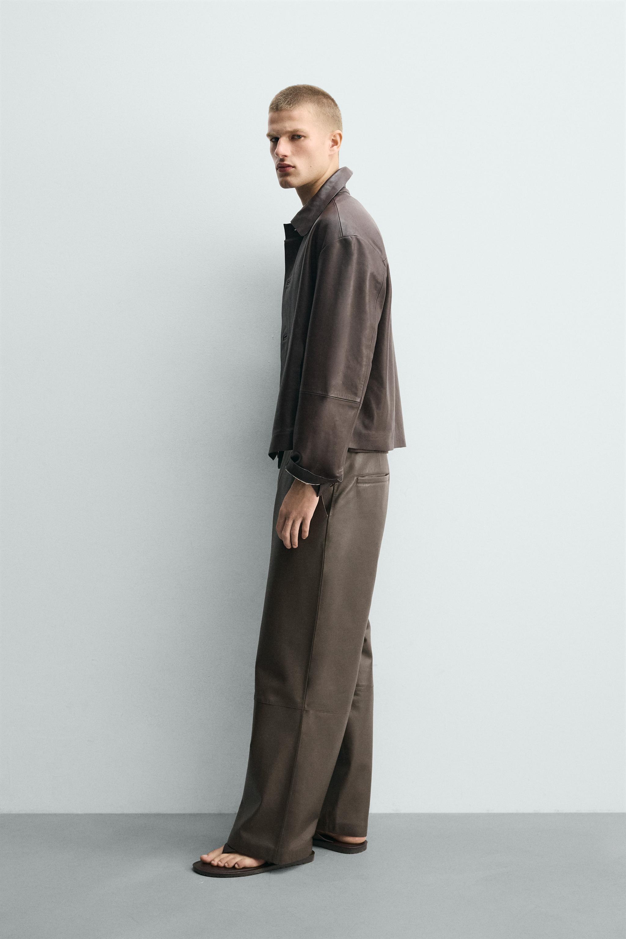 BALLOON FIT LEATHER TROUSERS