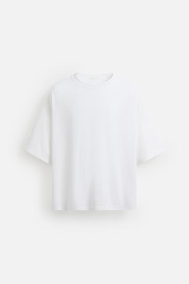 BASIC BOXY FIT T-SHIRT - Oyster-white by Zara