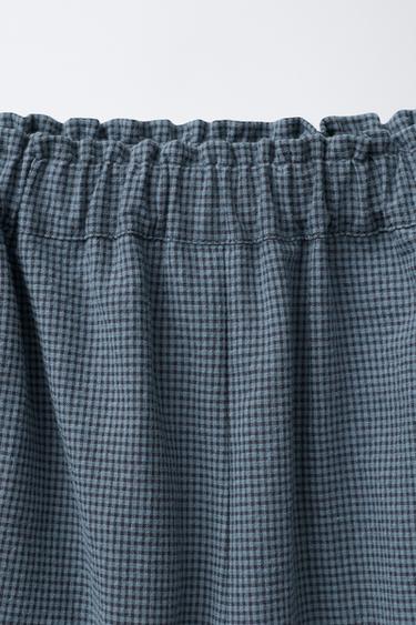 GINGHAM CHECK TROUSERS WITH VENTS - Grey by Zara - Image 2
