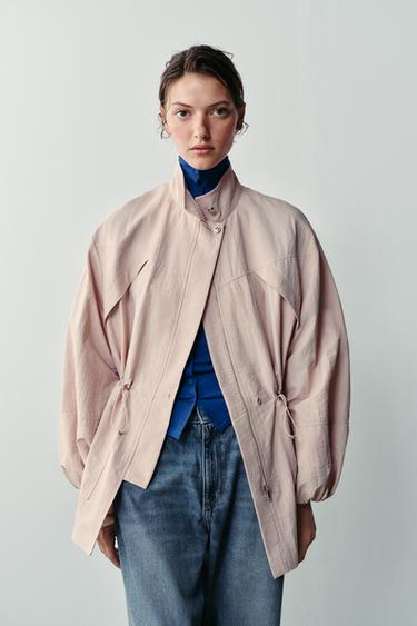 HIGH NECK JACKET - Pink by Zara