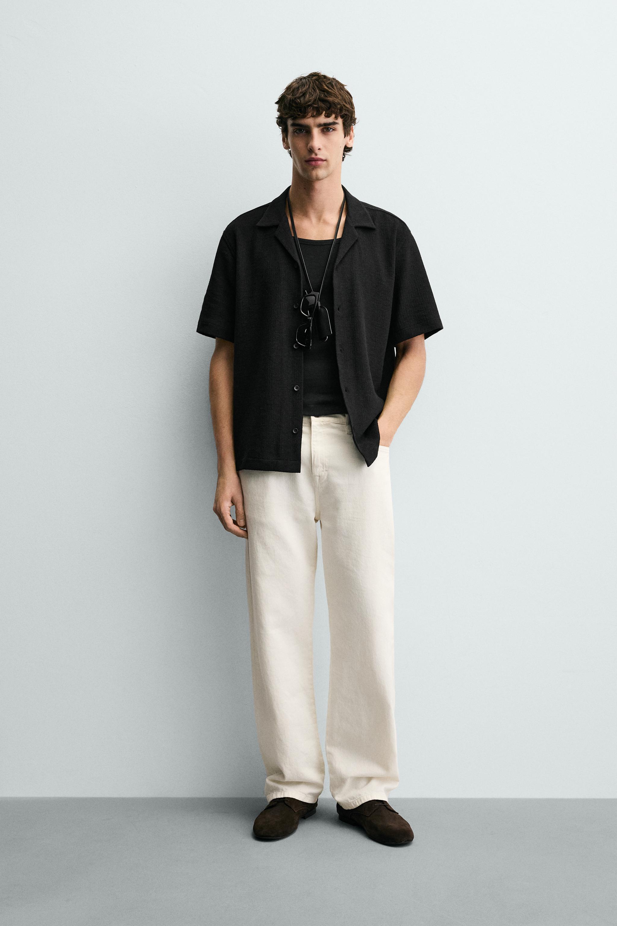 Мужские рубашки Zara TEXTURED WEAVE SHIRT