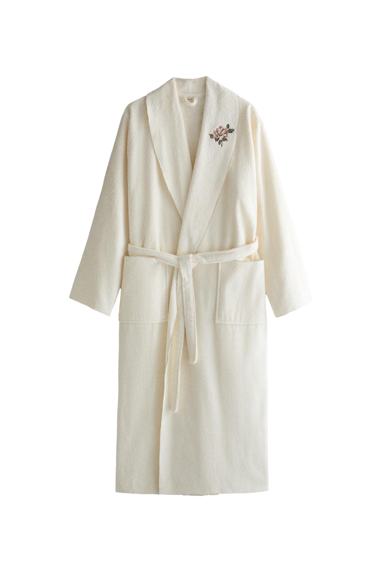 EMBROIDERED PICOT DRESSING GOWN (450 GSM)