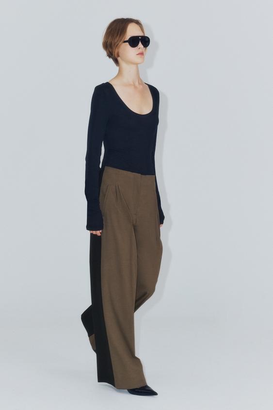 ZW COLLECTION COMBINED PLEATED TROUSERS - Grey by Zara - Image 0