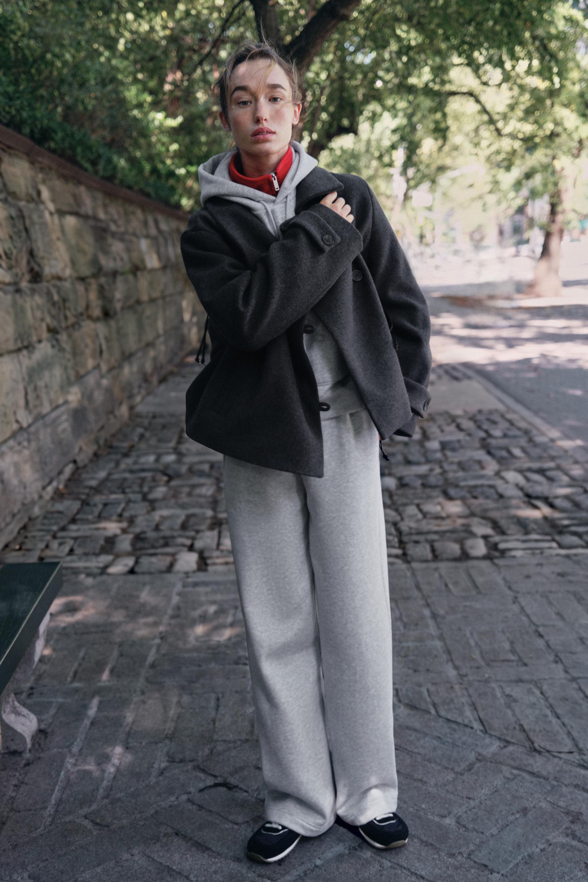 レディース グレーワイドレッグパンツ | ZARA 日本