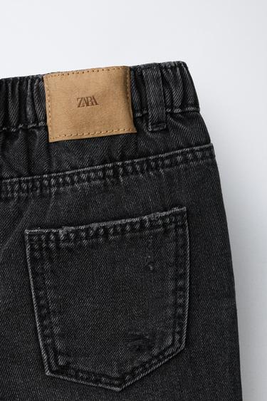 BERMUDA EN JEAN BAGGY DÉCHIRÉ - Noir de Zara - Image 3