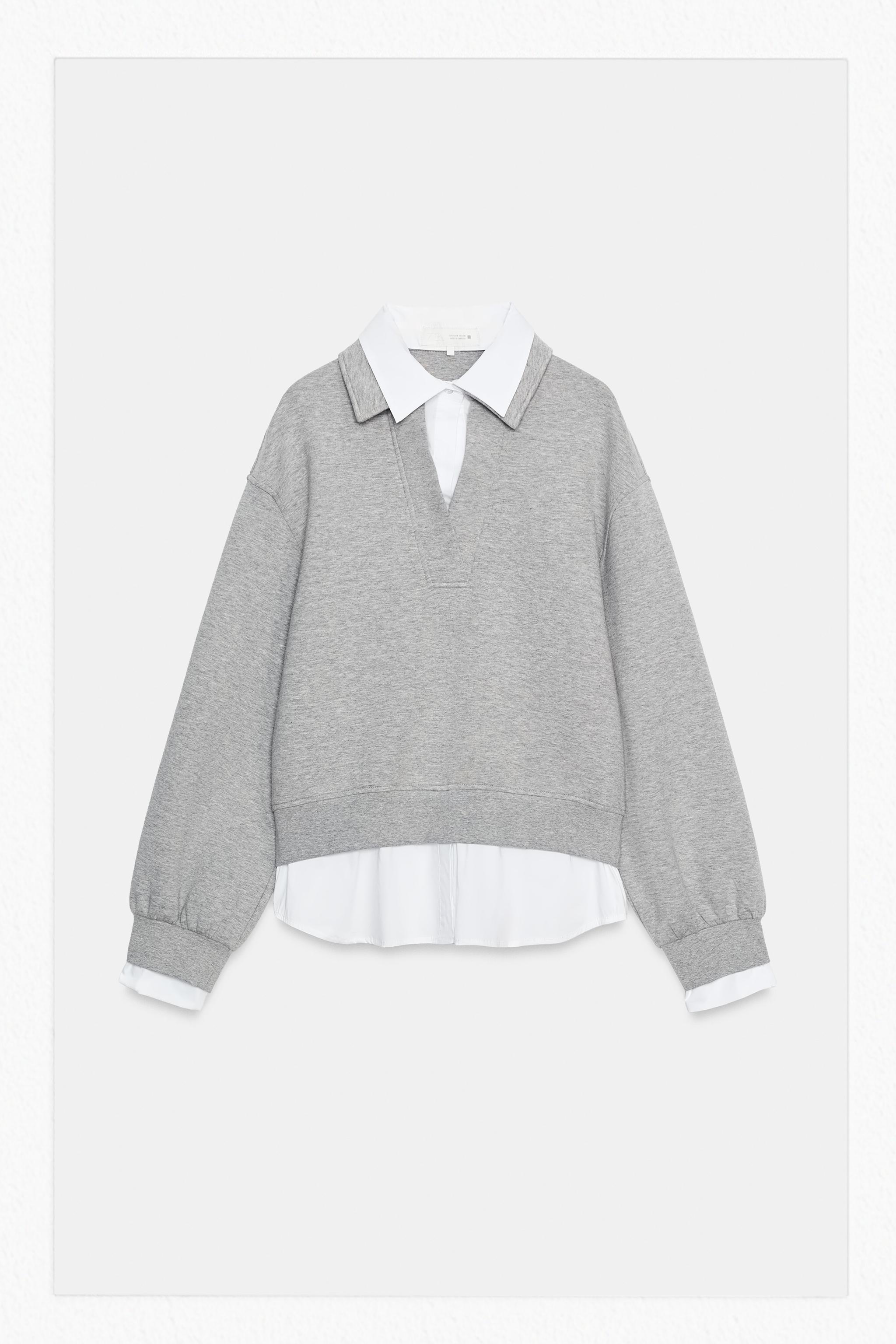 Mixed-Fabric Poplin Shirt by Zara