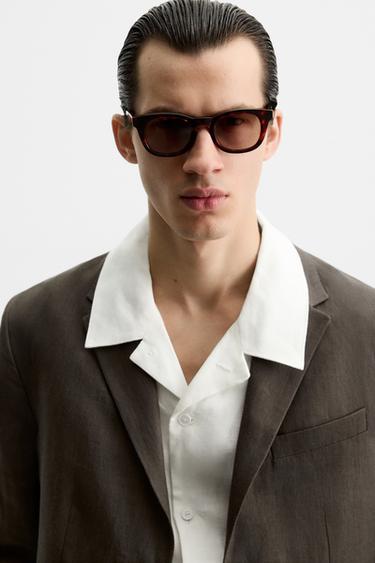100% LINEN SUIT BLAZER - Brown by Zara - Image 4
