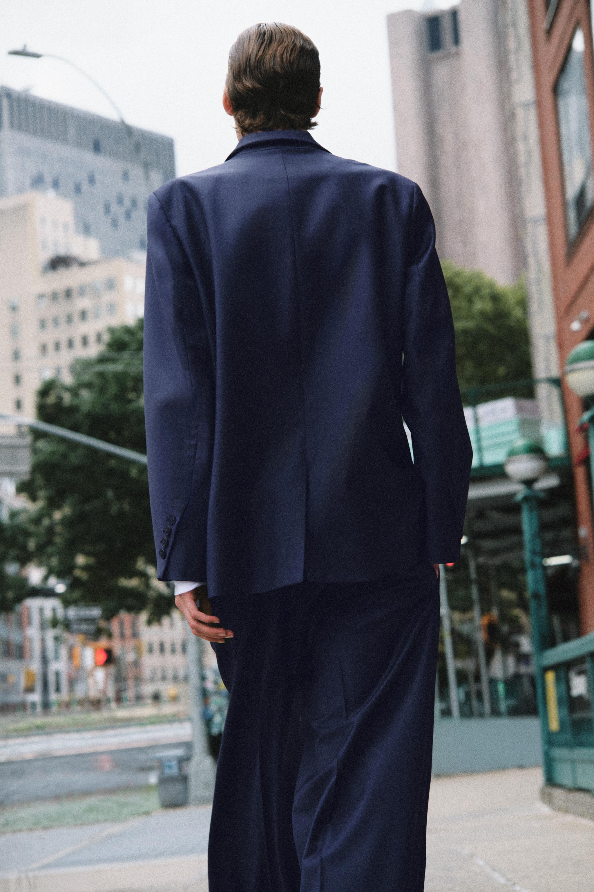Zara ZW COLLECTION DÜZ KESİM YÜN KARIŞIMLI BLAZER görsel 3
