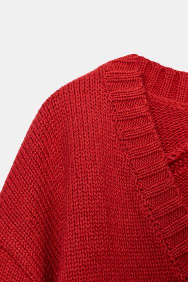 PULL OVERSIZE EN MAILLE - Rouge de Zara - Image 7