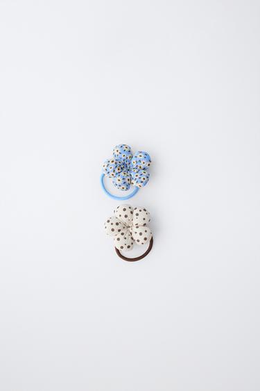 2-PACK OF PADDED FLOWER SCRUNCHIES - Ecru by Zara