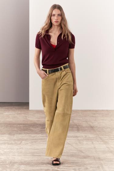 КАРДИГАН С БАСКОЙ — ЦВЕТ БУРГУНДСКОГО ВИНА от Zara — изображение 0