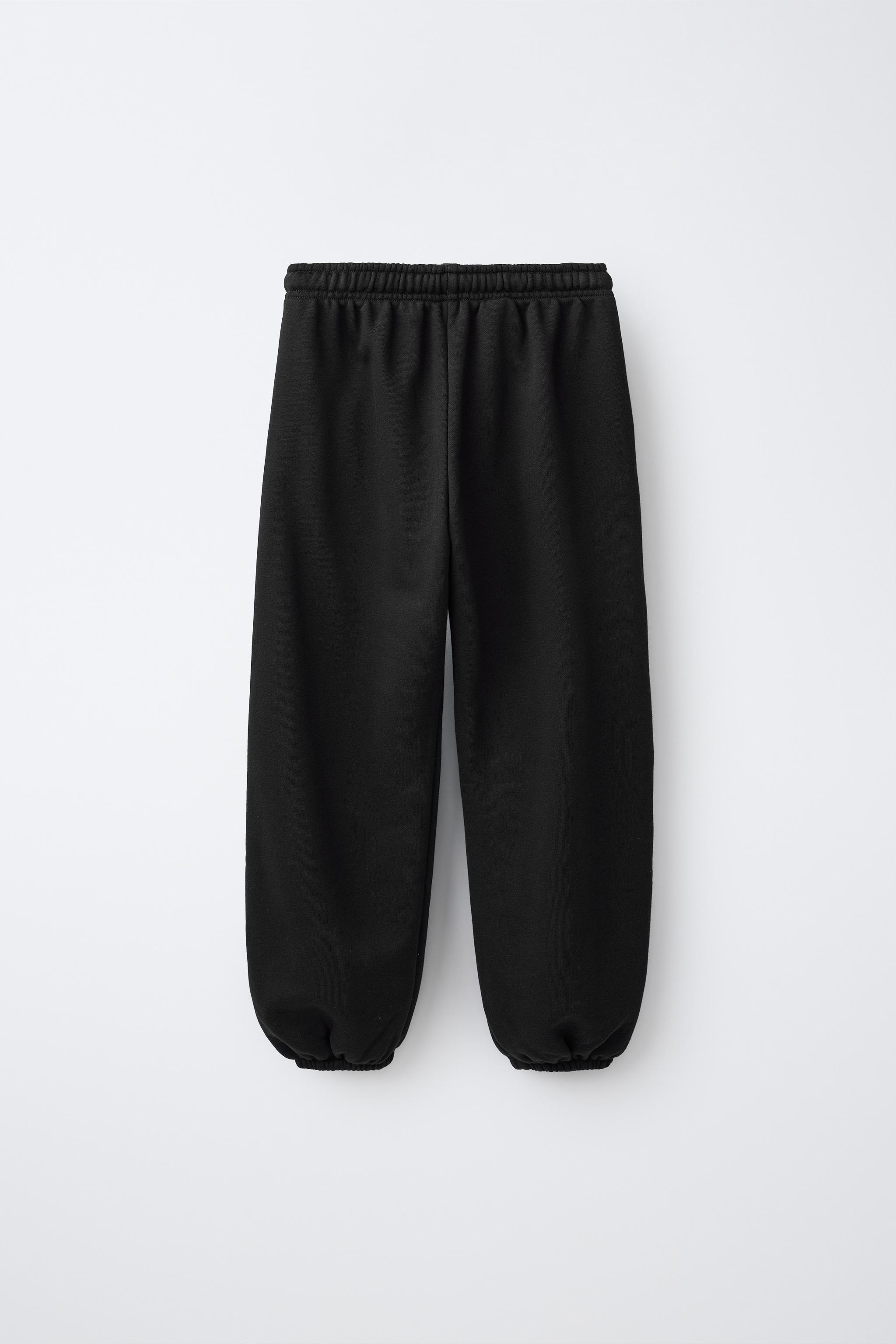 PLUSH JOGGING PANTS — Black