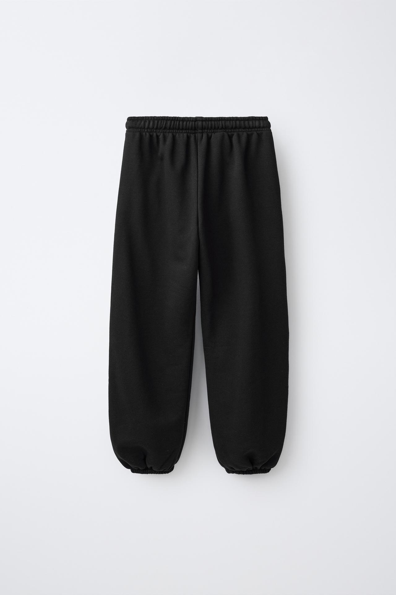 PLUSH JOGGING PANTS — Black