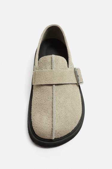 BUCKLED LEATHER CLOGS - Grey by Zara - Image 4