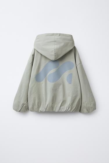 BLOUSON À CAPUCHE AVEC LOGO - Beige clair de Zara - Image 1