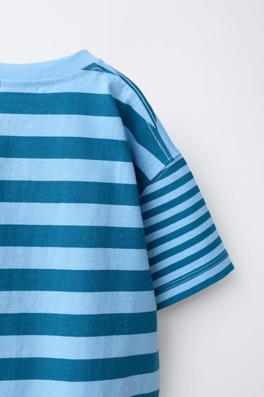 STRIPED T-SHIRT - Blue by Zara - Image 3