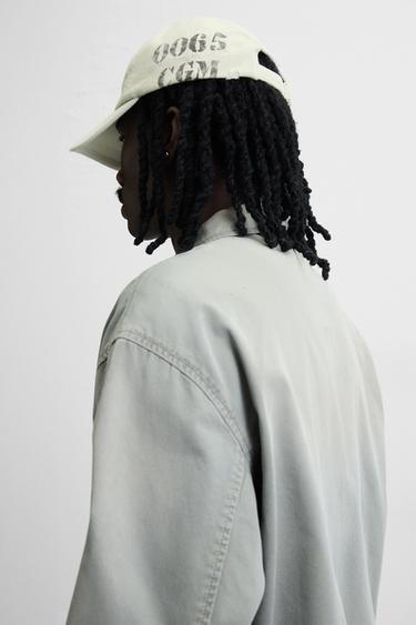 VESTE DÉLAVÉE IMPRIMÉE EFFET VINTAGE - Gris de Zara - Image 5