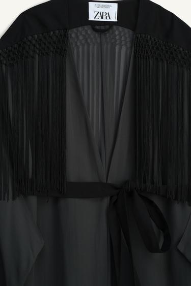 LIMITED EDITION FRINGED KIMONO - Stone by Zara - Image 8