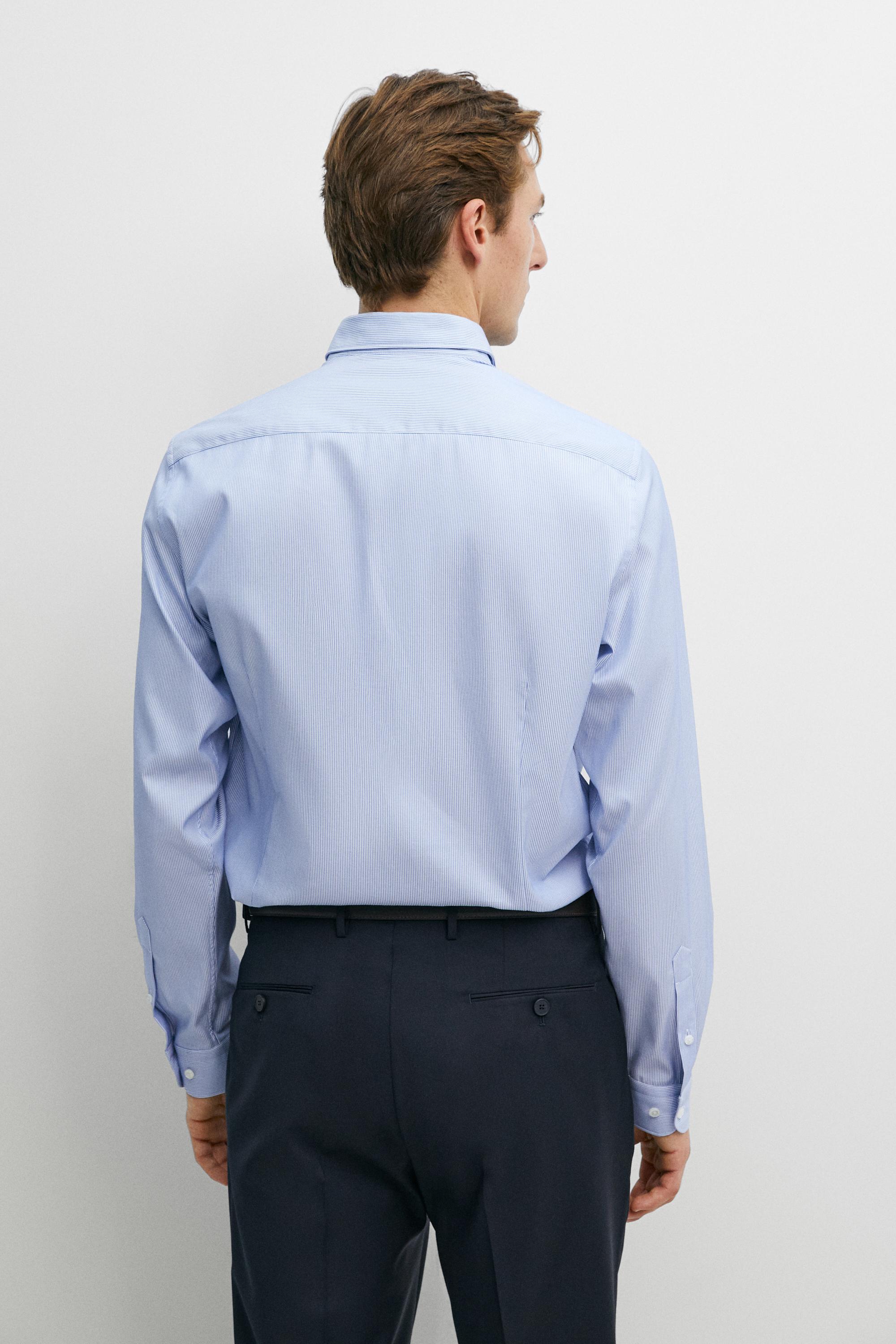 Chemise slim fit à rayures 100 % coton
