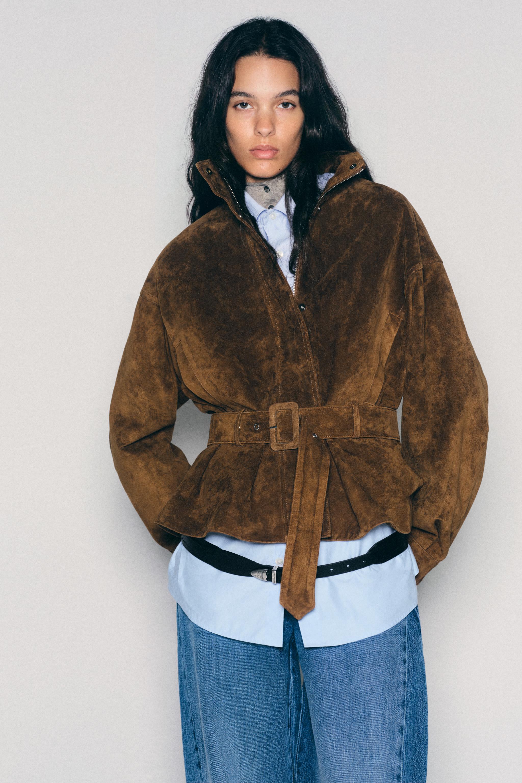 100% LEATHER BELTED JACKET