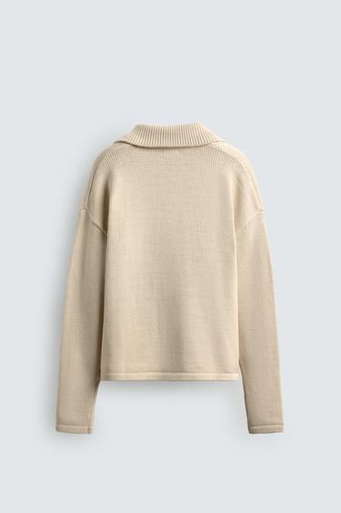 POLO EN MAILLE DE COTON - Écru de Zara - Image 9