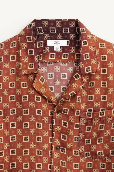 100% SILK PRINTED SHIRT LIMITED EDITION - Brick by Zara - Image 8