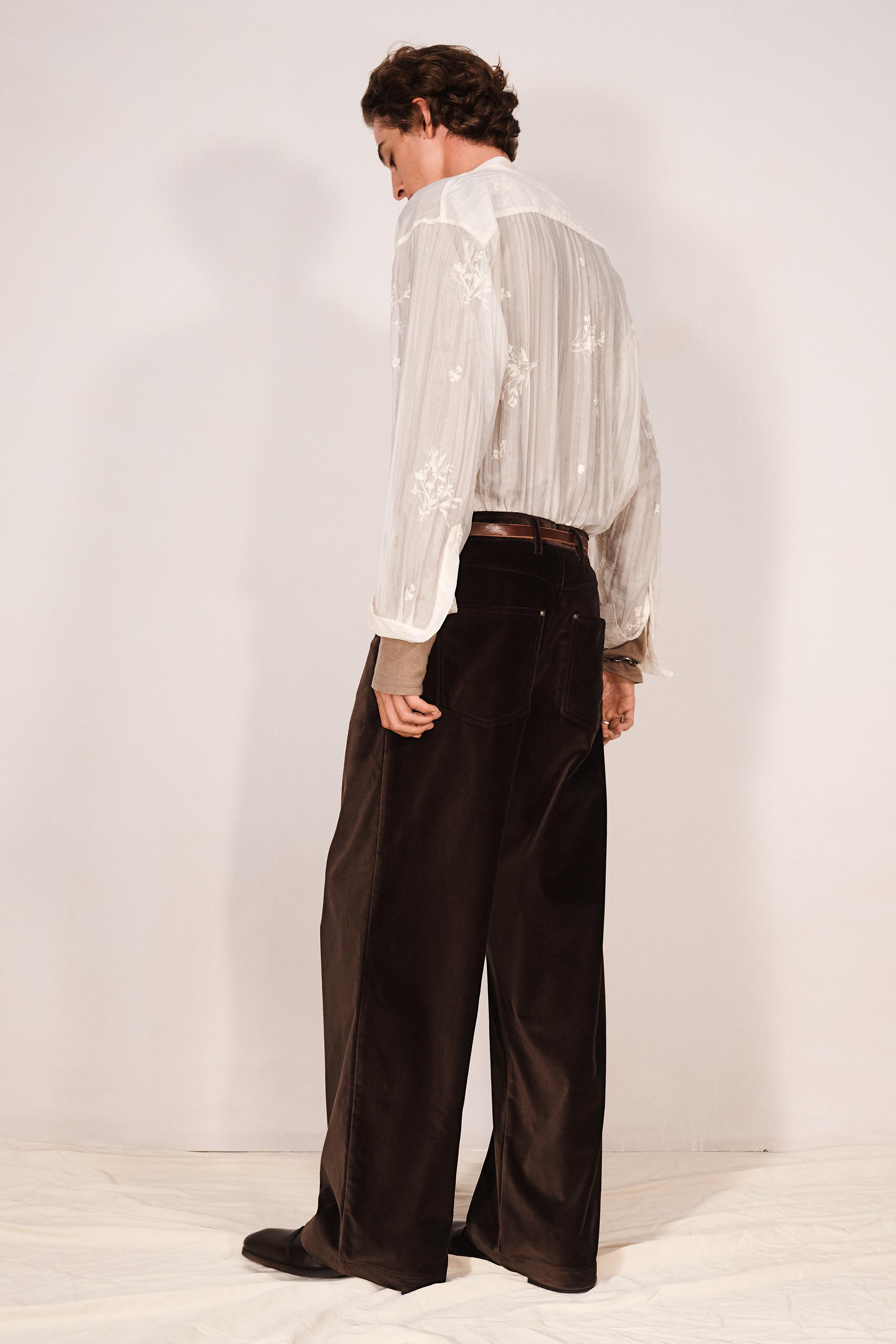 SEMI-SHEER EMBROIDERED SHIRT