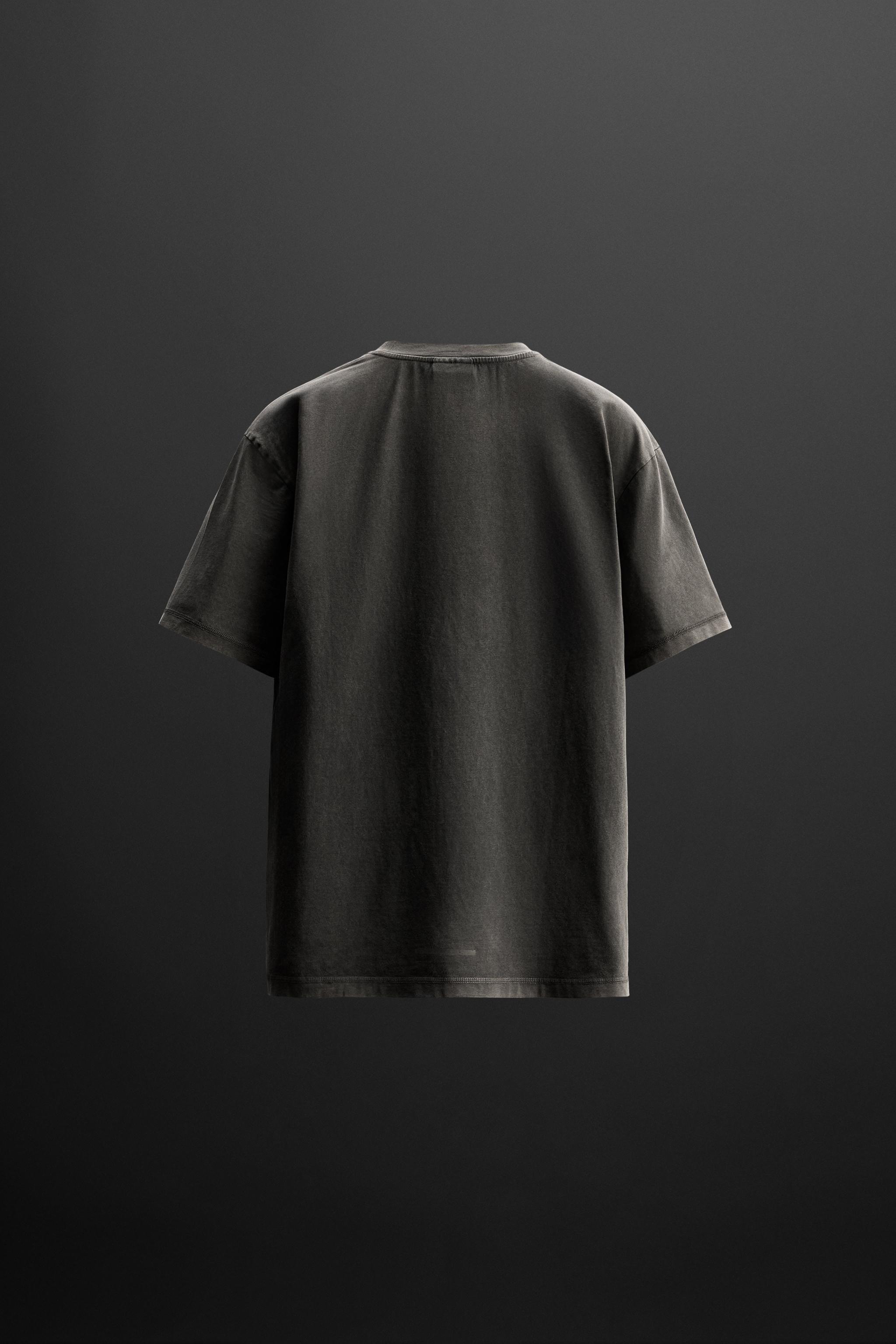 ユーズド加工トレーニングTシャツ - カーボングレー | ZARA