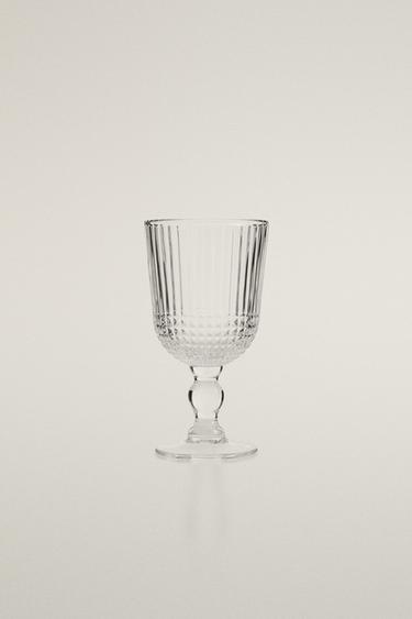 COPA VIDRIO RELIEVE GEOMÉTRICO - Transparente de Zara - Imagen 0